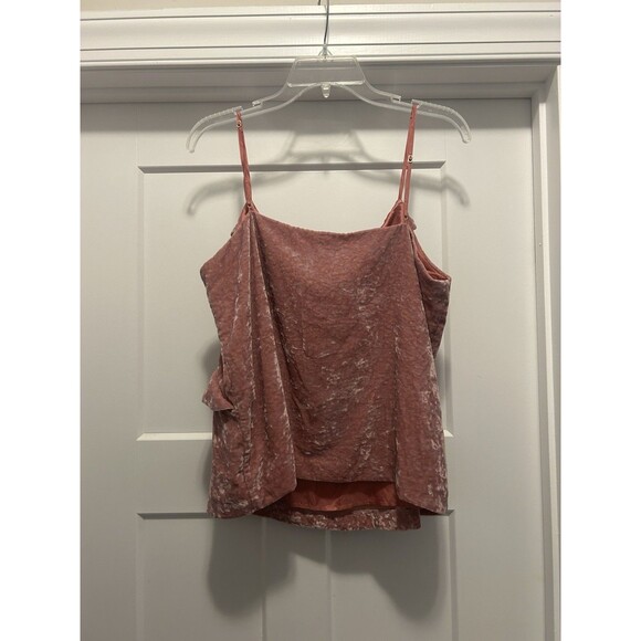 J Crew Velvet Ruffle Spaghetti Strap Pink Size Large Concert Holiday Festival - Picture 4 of 4